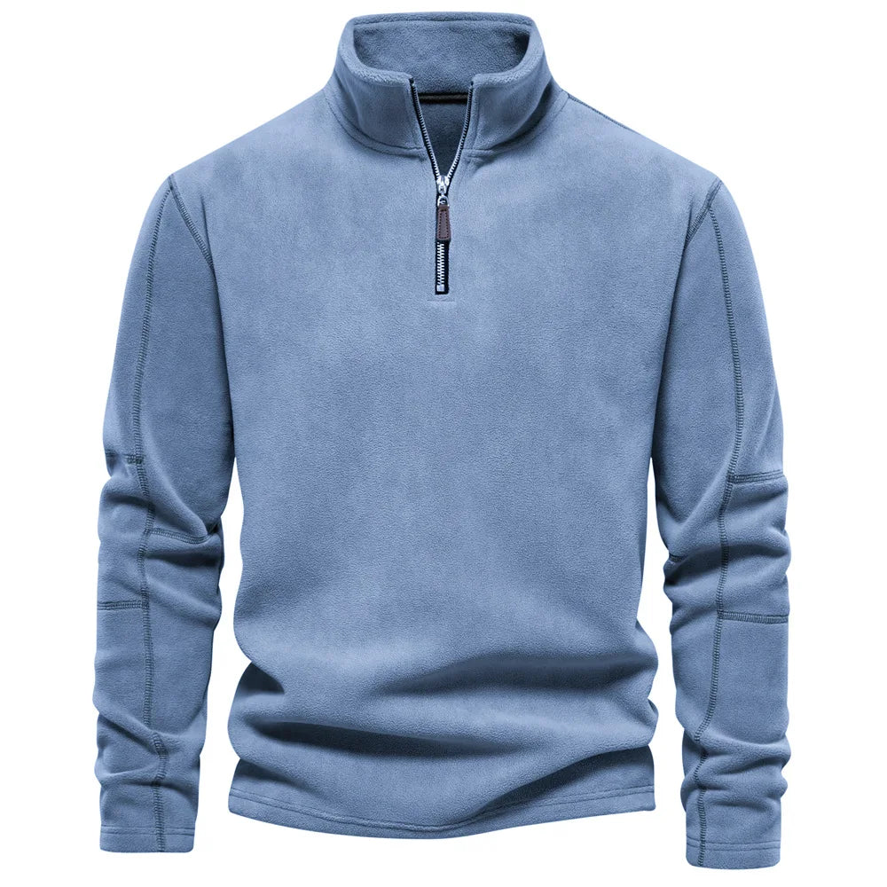 ArneWarmth - Fleeceforet sweatshirt med høj krave og justerbar kant