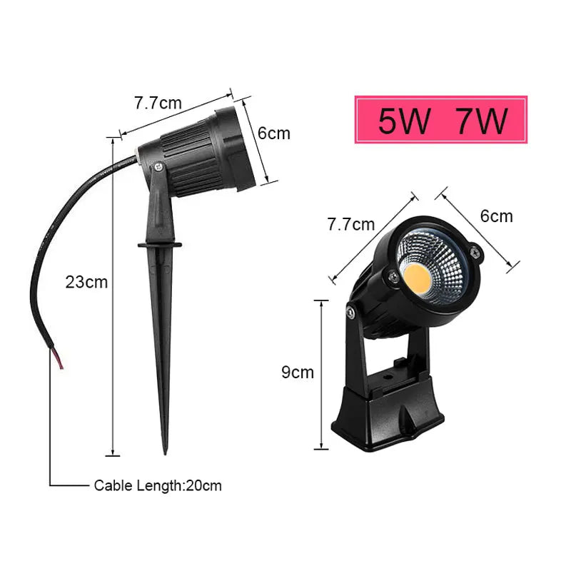 LED COB Havelys – Udendørs Jordspyd Spotlight (5W/7W/10W/15W/18W)
