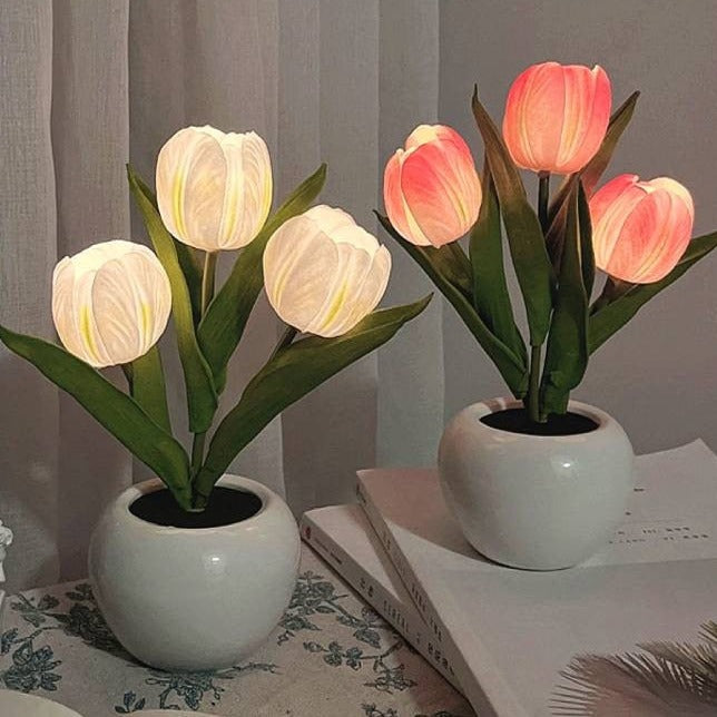 Elegant Tulp Nachtlicht med LED Belysning – Varmebestandigt Skum og Tekstil til Hyggelig Atmosfære-6