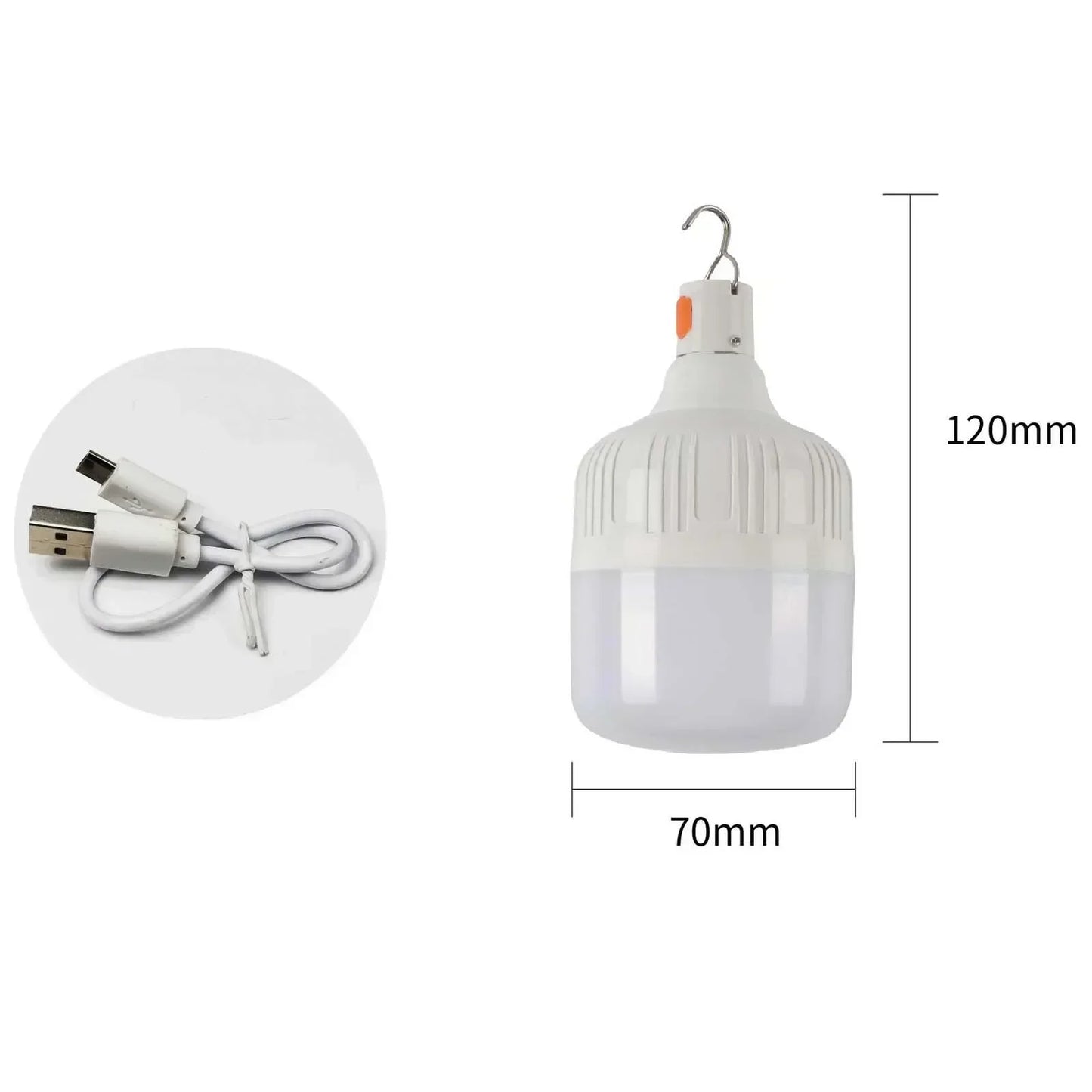 60W LED Nødlamp | USB Opladelig Campinglampe | Vandtæt & Bærbar Lanterne med 3 Lysindstillinger