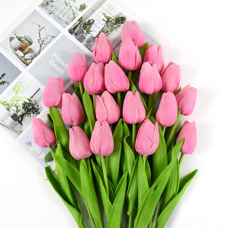 Kunstige Tulipaner Buket i Høj Kvalitet – Realistiske Falske Blomster til Bryllupper og Indretning-2