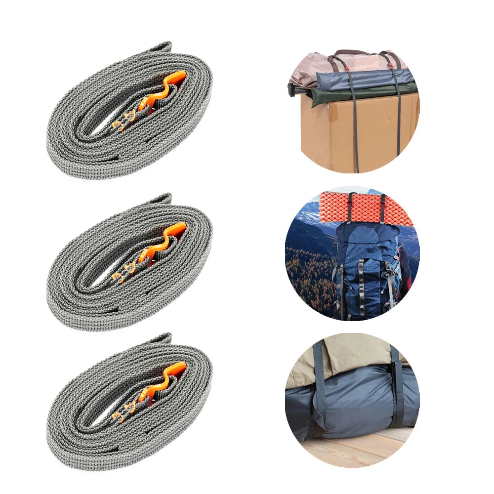 Outdoor Bagage- & Klimriem met Snelsluiting | 200 cm Nylon Riem met RVS Haak | Sterk & Multifunctioneel