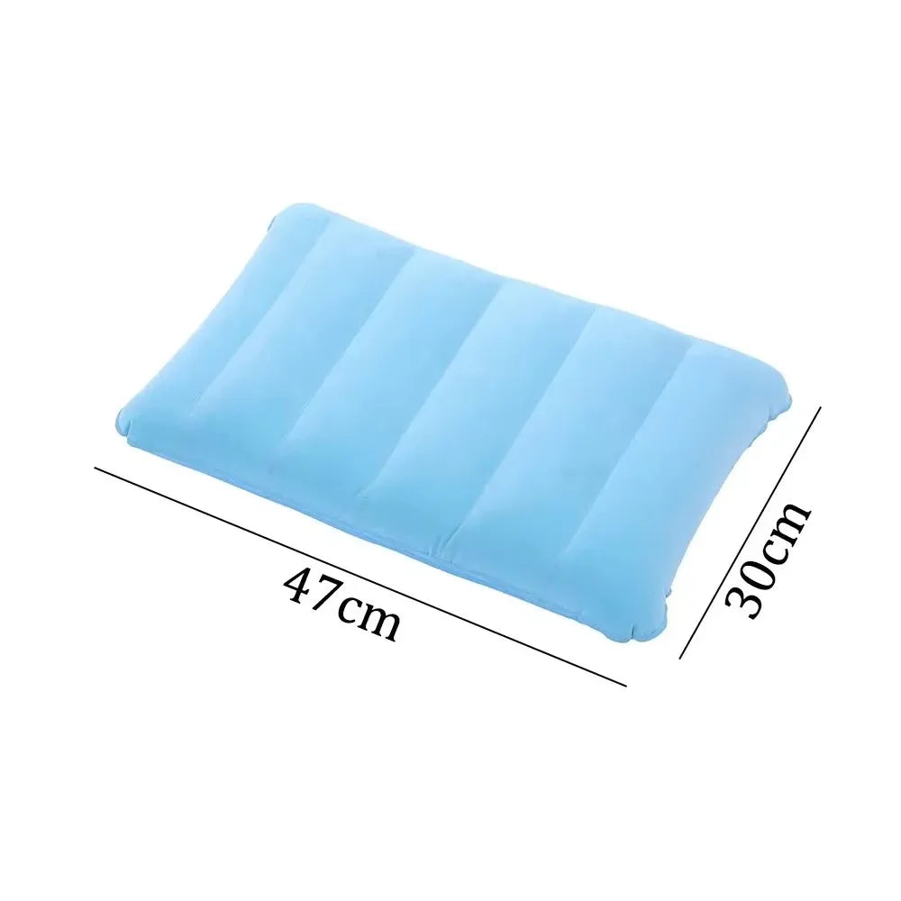 Oppustelig Rejsepude 47×30 cm | Foldbar & Let | Til Camping, Fly & Bil | Komfortabel Nakke- & Rygstøtte