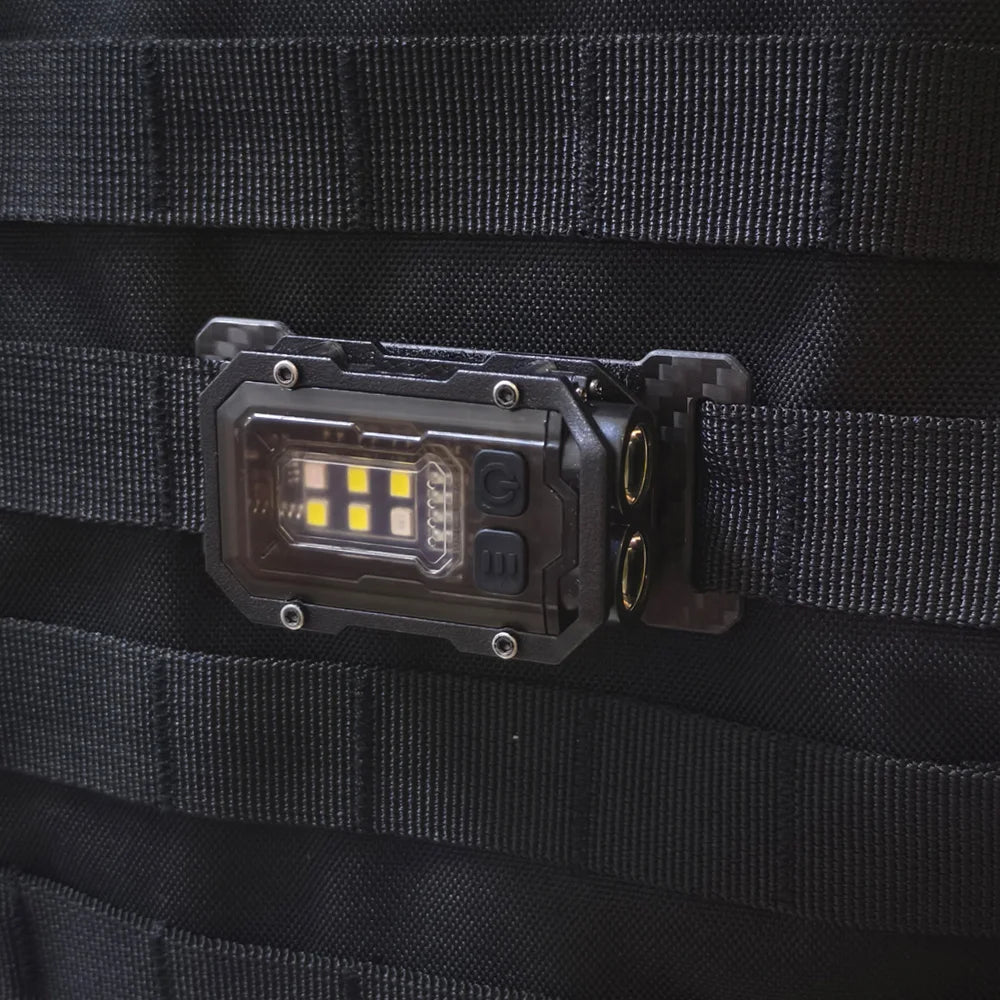 Taktisk Mini-EDC lommelygte | USB-opladelig | Sikkerhedslys til rygsæk og hjelm