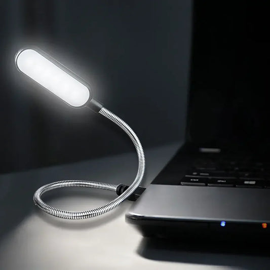 Mini USB LED Boglampe | Fleksibel & Bærbar | 6 LED Lys | Til Laptop & Powerbank