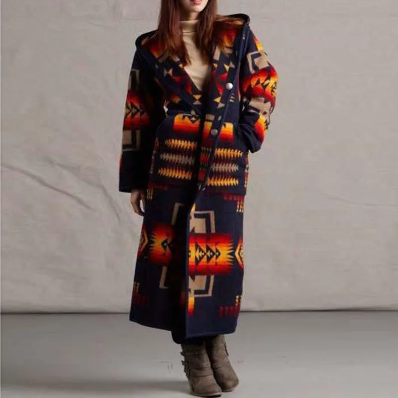 Luciana - trenchcoat i etnisk boho-stil til kvinder