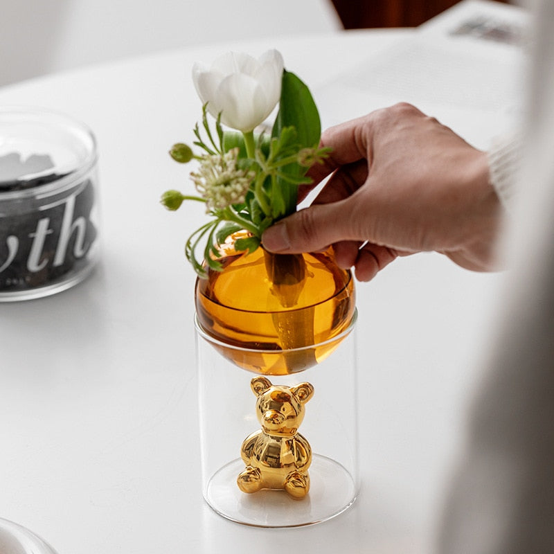 BearGlass - Glasvase med galaktisk bjørn