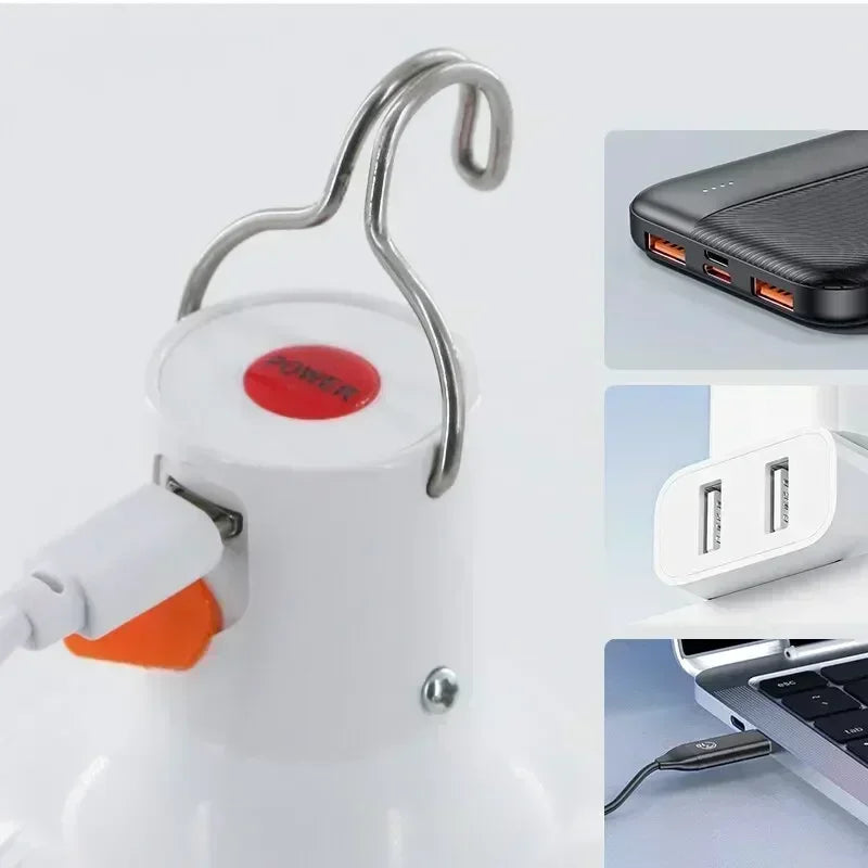 60W LED Nødlamp | USB Opladelig Campinglampe | Vandtæt & Bærbar Lanterne med 3 Lysindstillinger