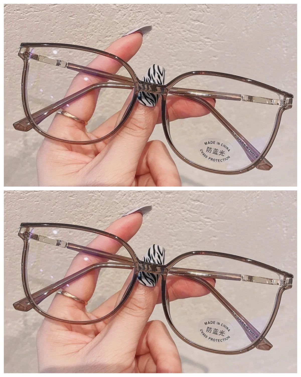 Mode læsebrille +100 til +400 med anti-blåt lys filter – Ovalt design til damer & unisex