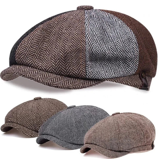 Dane - Vintage newsboy-kasket til mænd - Kasket i bomuld af høj kvalitet