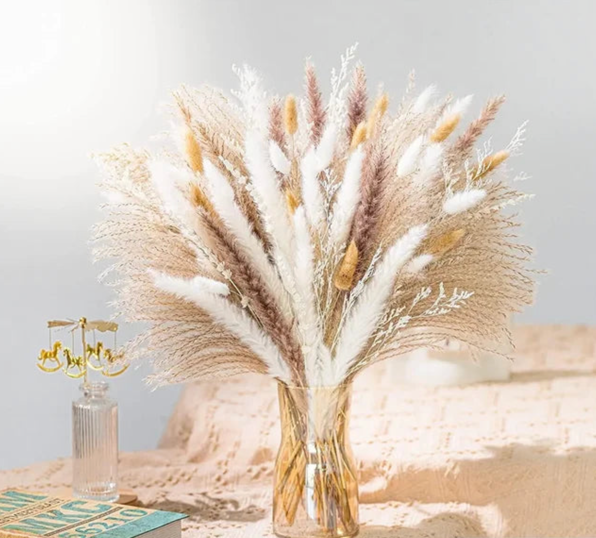 Variant image for Tørrede Blomster Bouquet med 105 Stykker – Boho Dekoration til Bryllupper og Stuer, Vedligeholdelsesfri Naturlig Skønhed-2