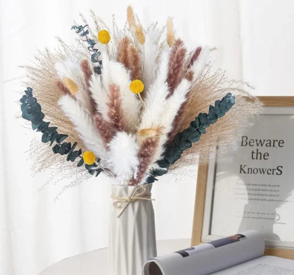 Variant image for Tørrede Blomster Bouquet med 105 Stykker – Boho Dekoration til Bryllupper og Stuer, Vedligeholdelsesfri Naturlig Skønhed-3