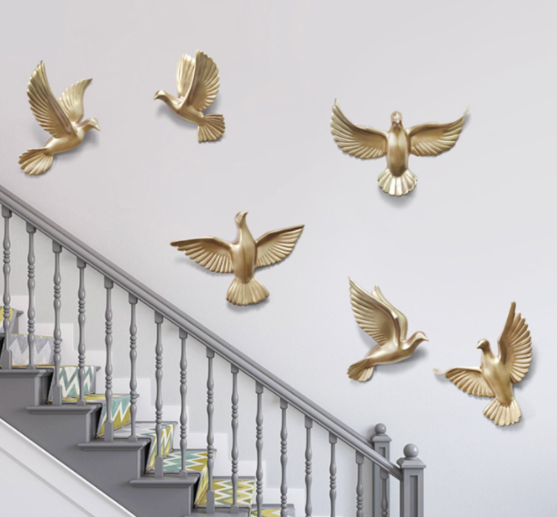 OceanicArt - Måge vægdekoration - sæt med 6 stk.