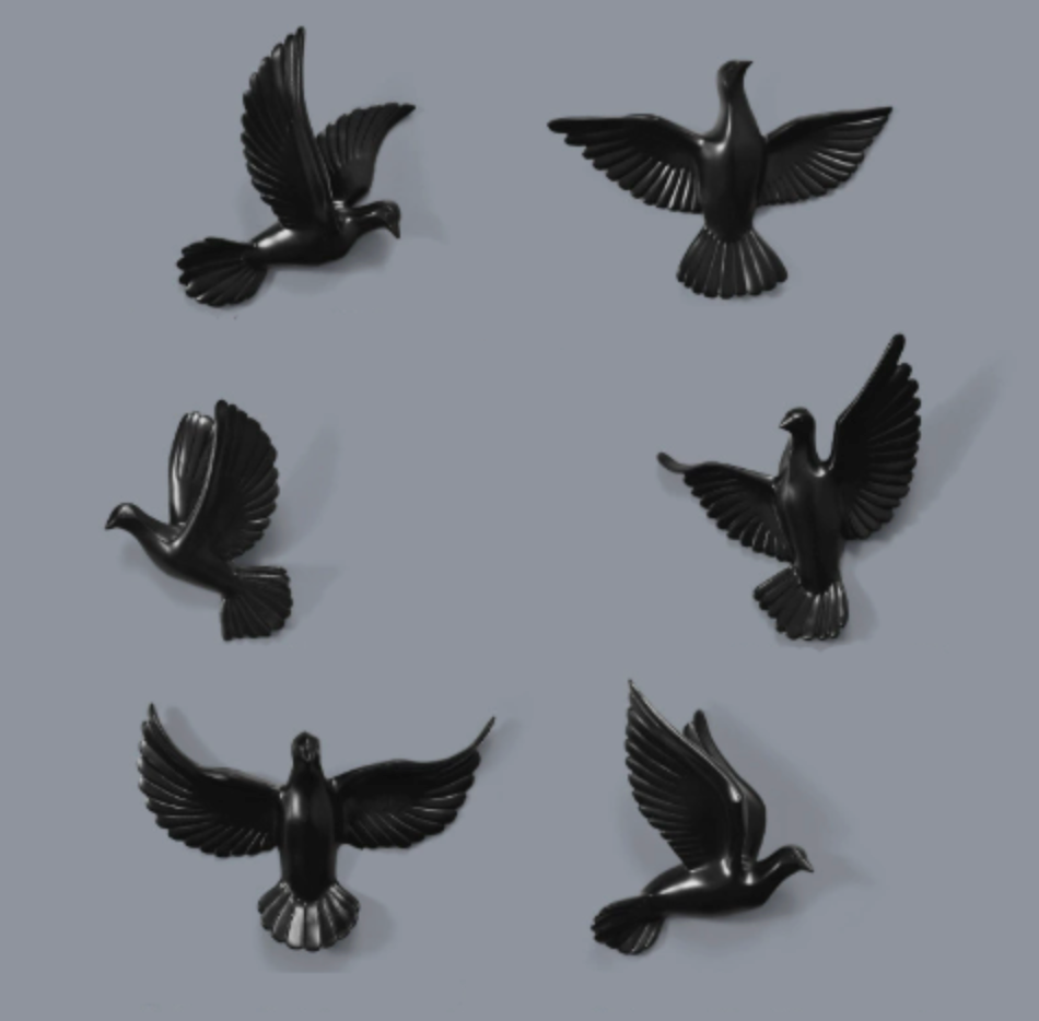 OceanicArt - Måge vægdekoration - sæt med 6 stk.