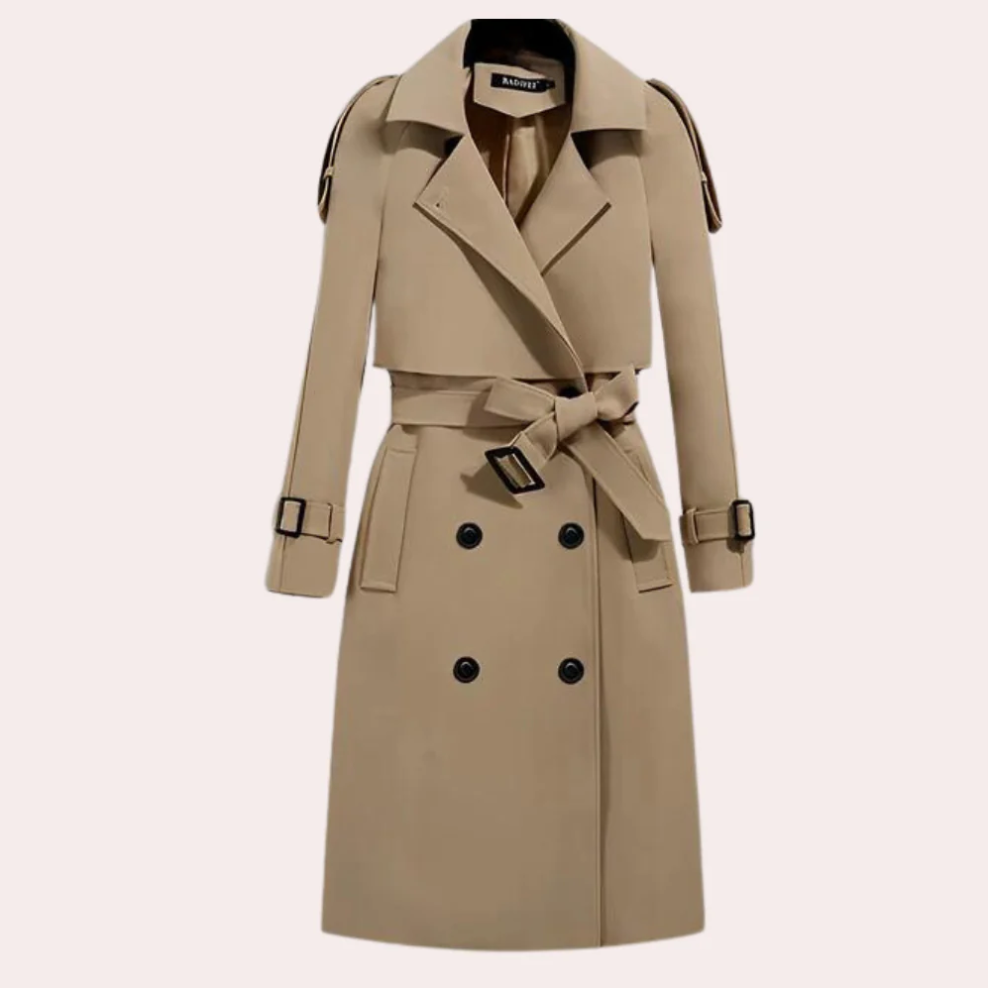 Tiana - Elegant lang trenchcoat til kvinder | Tidløs elegance til enhver lejlighed