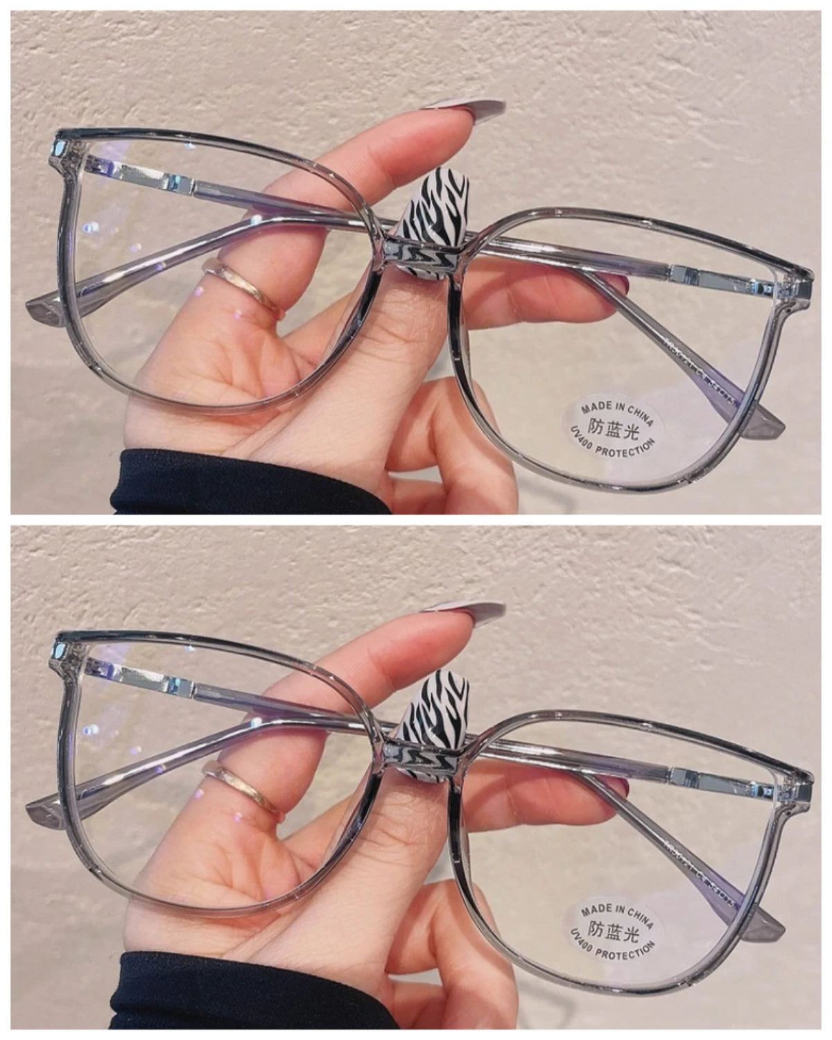Mode læsebrille +100 til +400 med anti-blåt lys filter – Ovalt design til damer & unisex