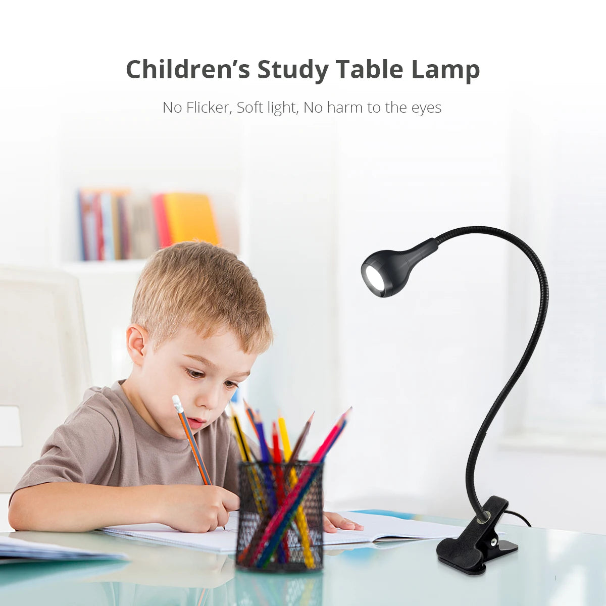 5V USB Bordlampe med Klip | Fleksibel LED Læselampe til Soveværelse & Kontor