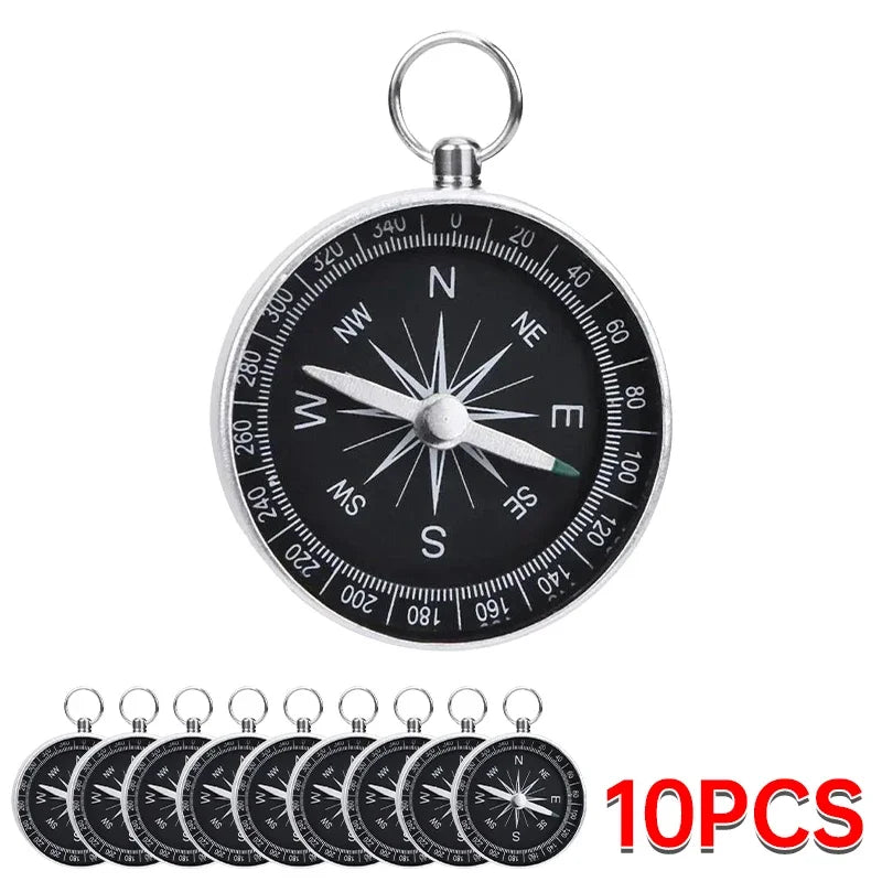 Zakformaat Kompas met Sleutelhanger | Aluminiumlegering | Fluorescerende Wijzer | Outdoor Survival & Wandelen