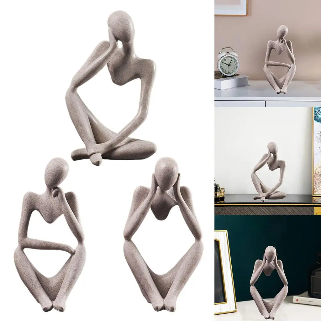 Abstrakt Resin Skulptur til Moderne Indretning – Inspirerende Tænker Figur, 8,5 x 5,5 x 12,5 cm-3
