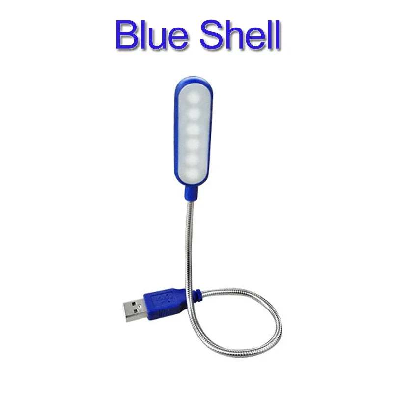 Mini USB LED Boglampe | Fleksibel & Bærbar | 6 LED Lys | Til Laptop & Powerbank