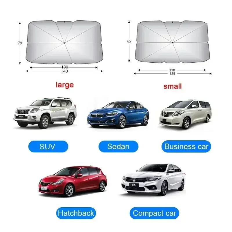 Bilsolskærm | UV- & Varmebeskyttelse | Foldbar & Kompakt | Til SUV & Hatchback