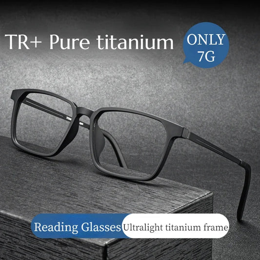 Titanium læsebriller | Anti-blåt lys | Unisex presbyopi | +1,0 til +4,0
