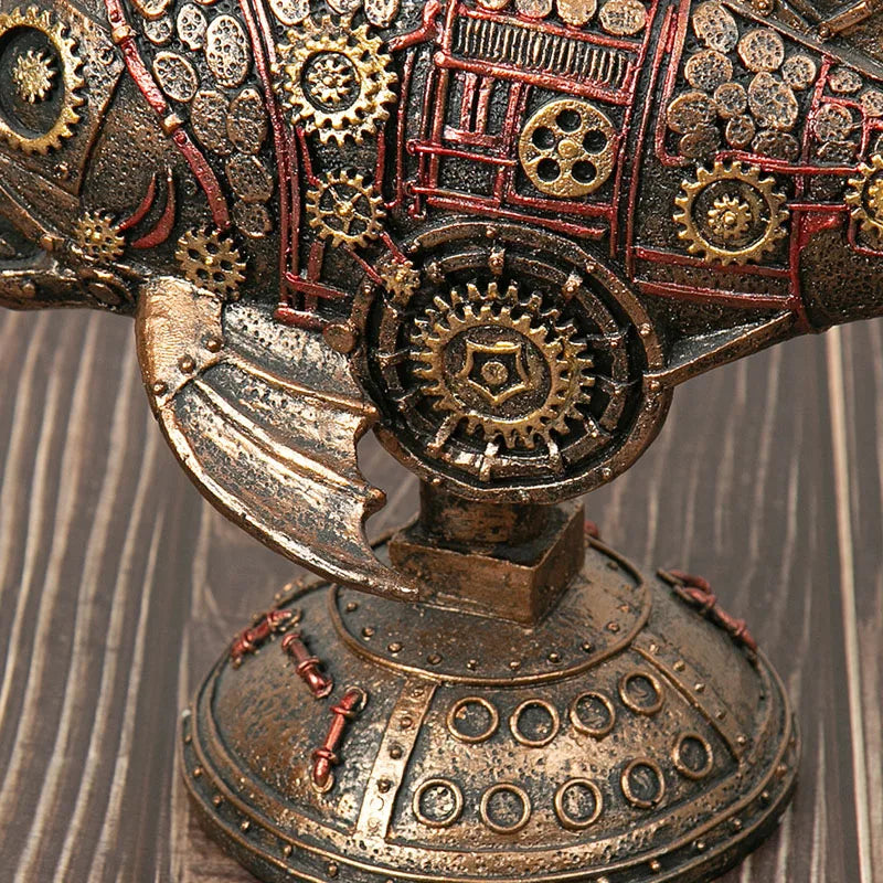 GearFin - Steampunk mekanisk sortfisk-figur