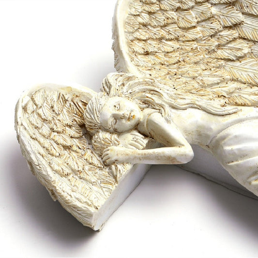 Lief Engelframe Hjørne Dekoration – Håndlavet Harpiks Engel, Vejrbestandig, 11 x 4,5 x 16 cm-1