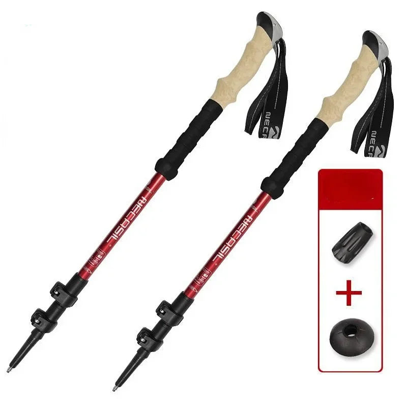 2 stk. Trekking- & Vandrestave | Ultralette & Justerbare | Aluminium med Quick Lock & Anti-Shock