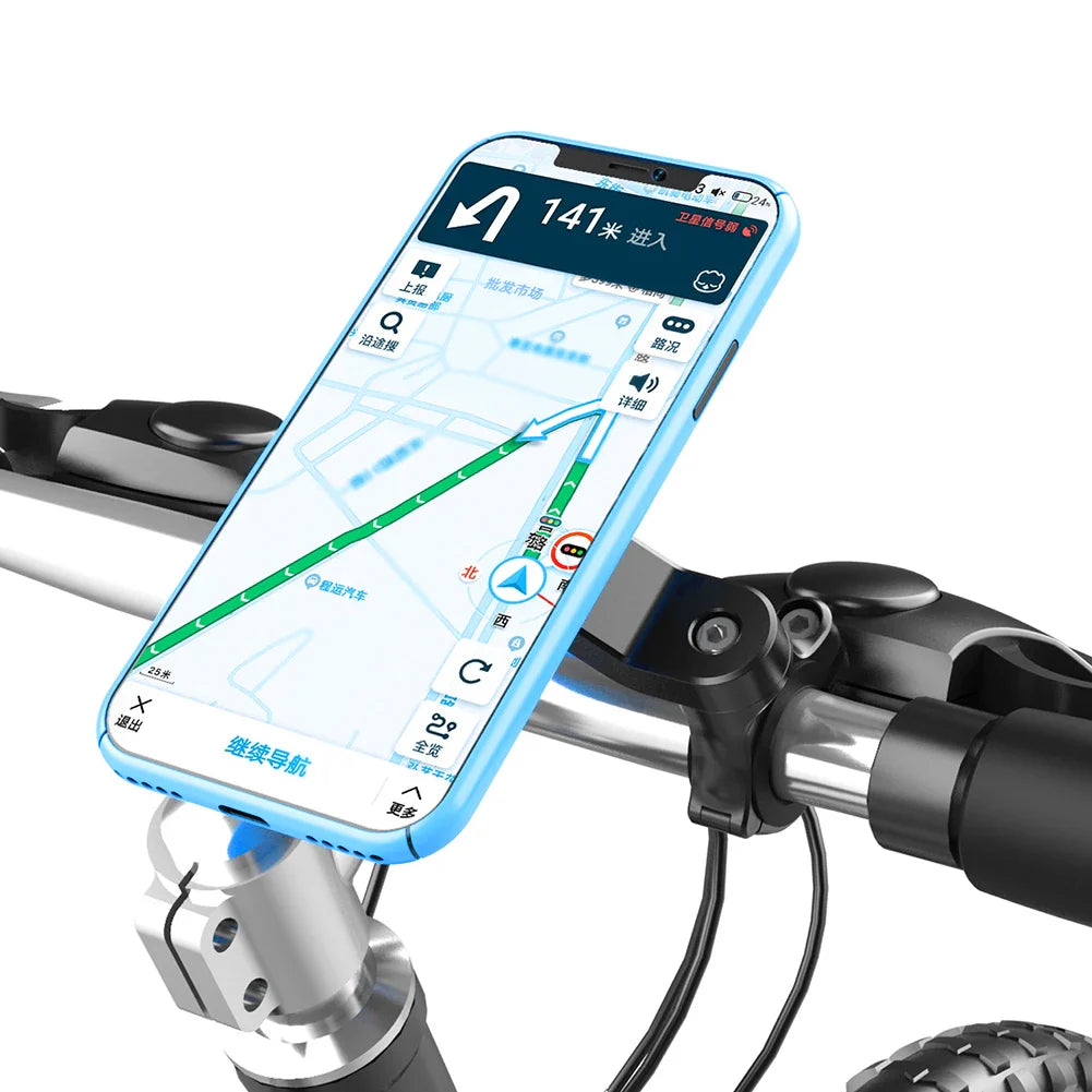 Mobilholder til Cykel & Motorcykel | Stødsikker & 360° Drejbar | Til 4,7–7,2" Smartphones | Universel Montering