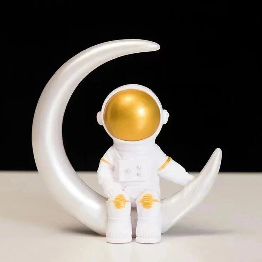 Astronaut Figur | Håndlavet Harsskulptur | Dekoration & Samleobjekt | Til Børn & Voksne