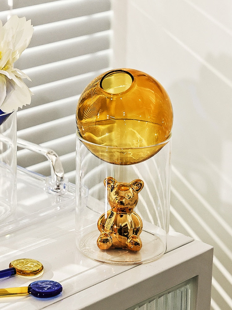 BearGlass - Glasvase med galaktisk bjørn