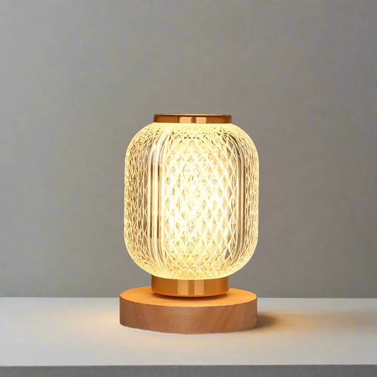 LED Kristal Deklampe med Blødt Lys – USB og Batteri, Elegant Skandinavisk Design til Indendørs Brug-1