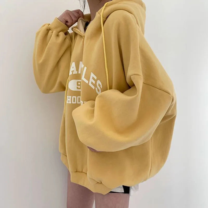 Amara - Casual oversized beige hættetrøje til kvinder | Perfekt til afslappede dage