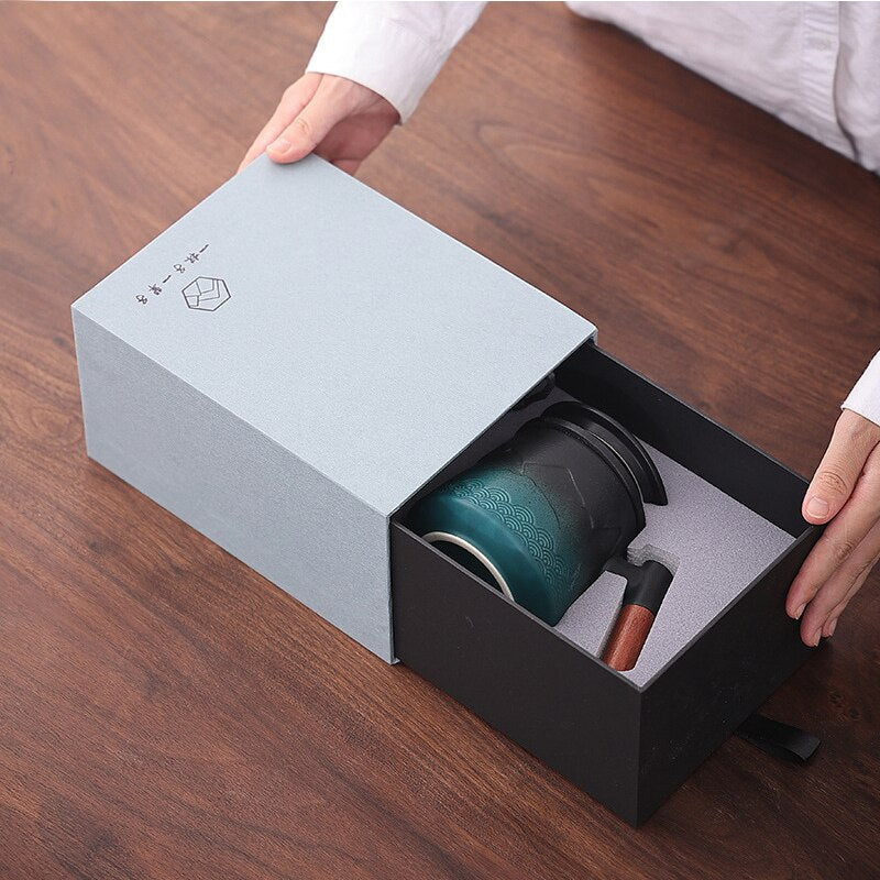 TeaEssence - Keramisk tekop med te-infuser og låg