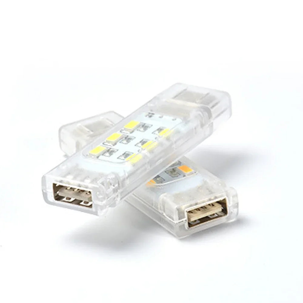 Mini USB LED Boglampe | Bærbar Dobbelt­siddet 12 LED Natlampe