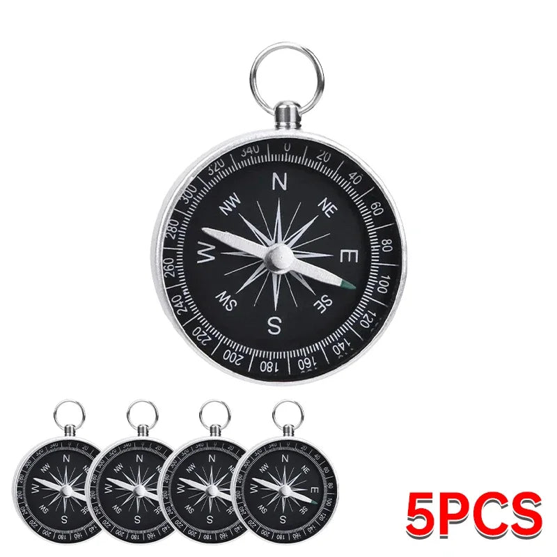 Zakformaat Kompas met Sleutelhanger | Aluminiumlegering | Fluorescerende Wijzer | Outdoor Survival & Wandelen