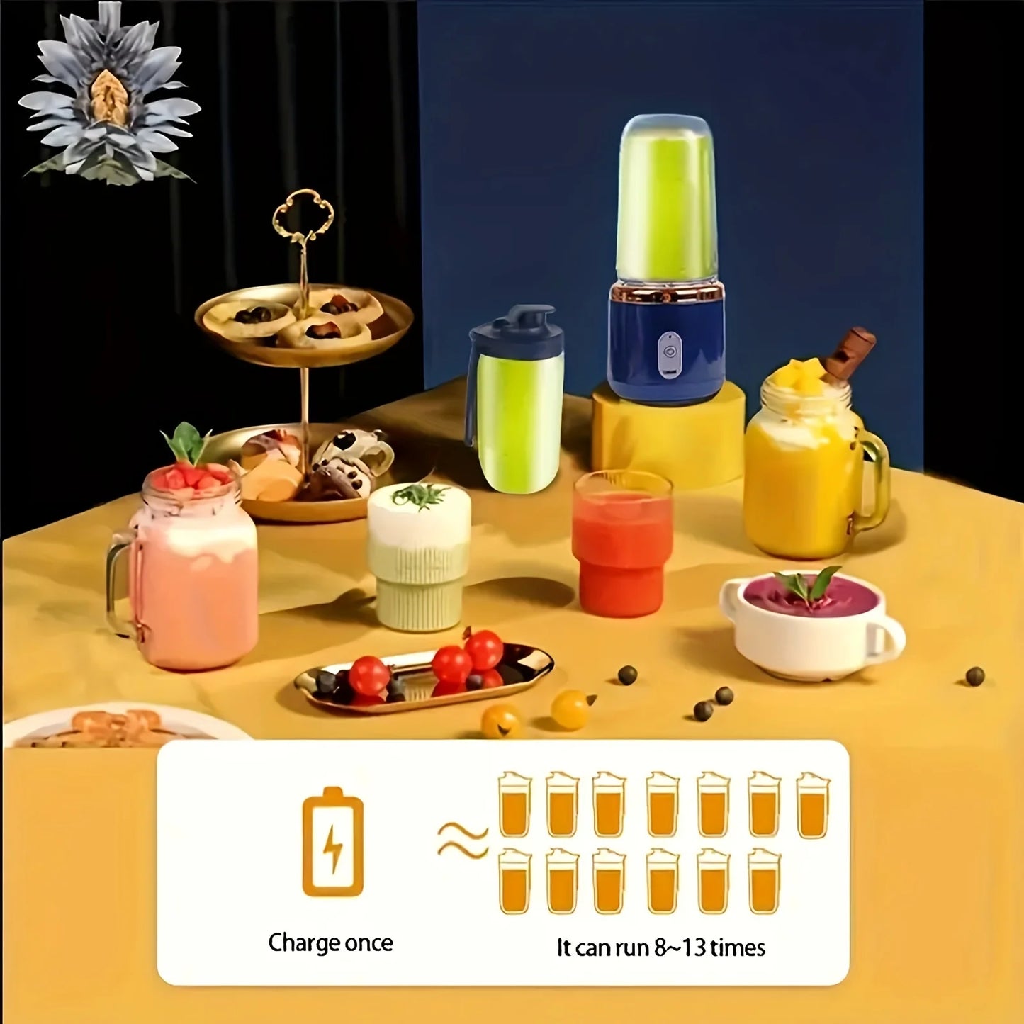 Bærbar USB Juicer | 6 Klinger | Mini Smoothie Blender & Juice Cup | Automatisk & Genopladelig