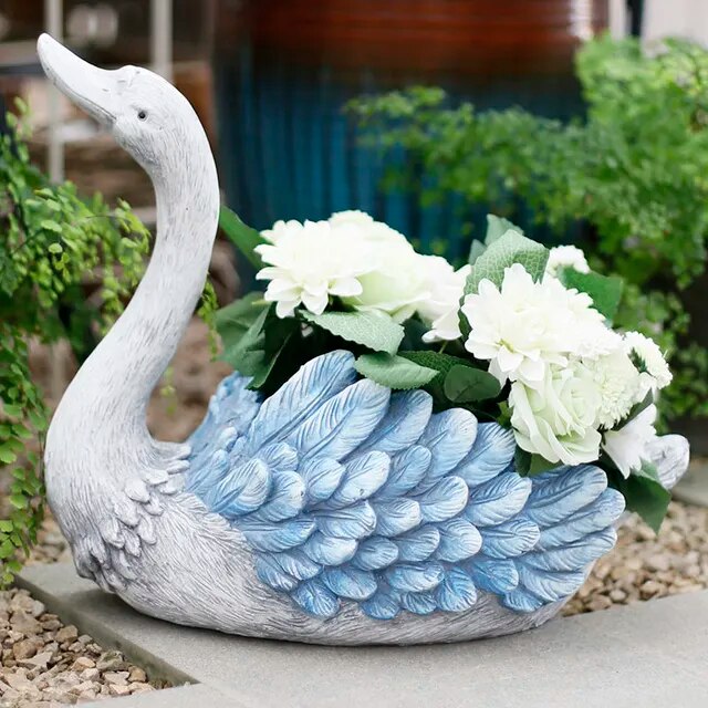 Variant image for Swan Elegance Haveplantekruk - Elegant Magnesiumoxid Plantekrukke til Haven, Fås i Lille og Stor Størrelse-4