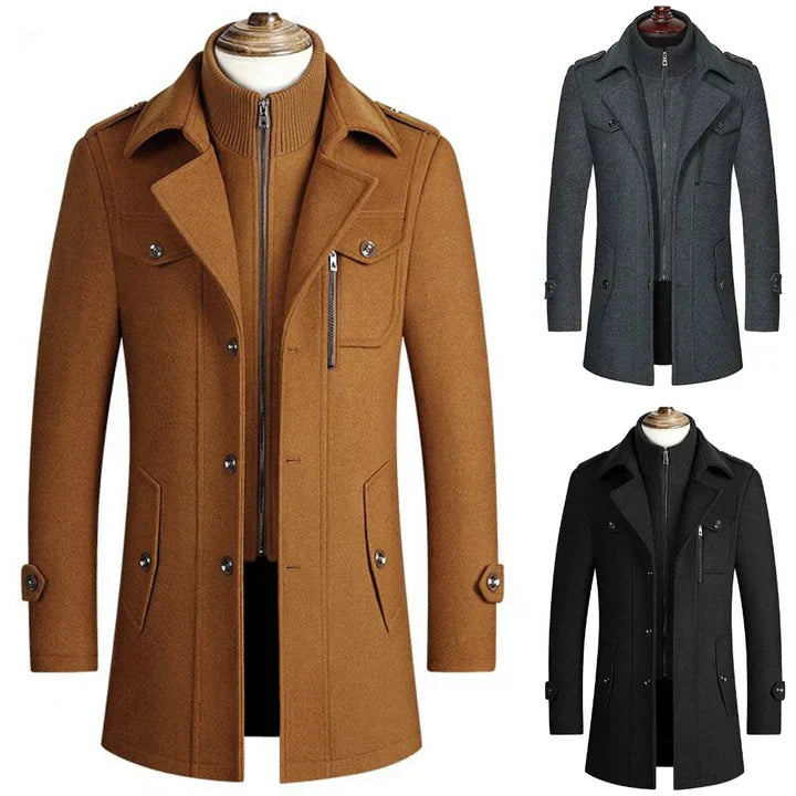 KraveElegance - Trenchcoat med åben krave