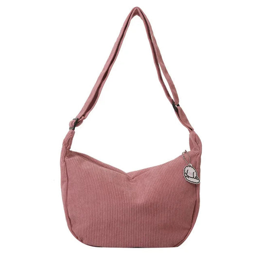 Stor Skuldertaske Dame i Cordura – Rummelig Crossbody Taske til Hverdag og Fritid-1