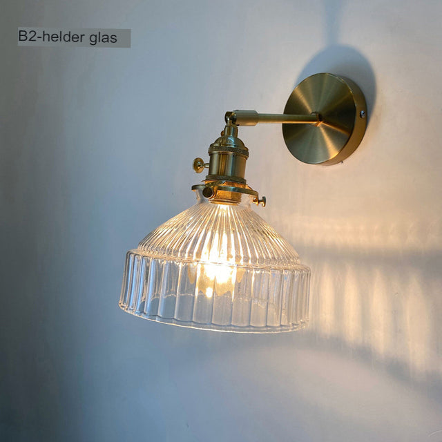 Scandinavisk Vintage Væglampe i Glas og Metal – Retro Design til Stue og Hyggelig Belysning-3