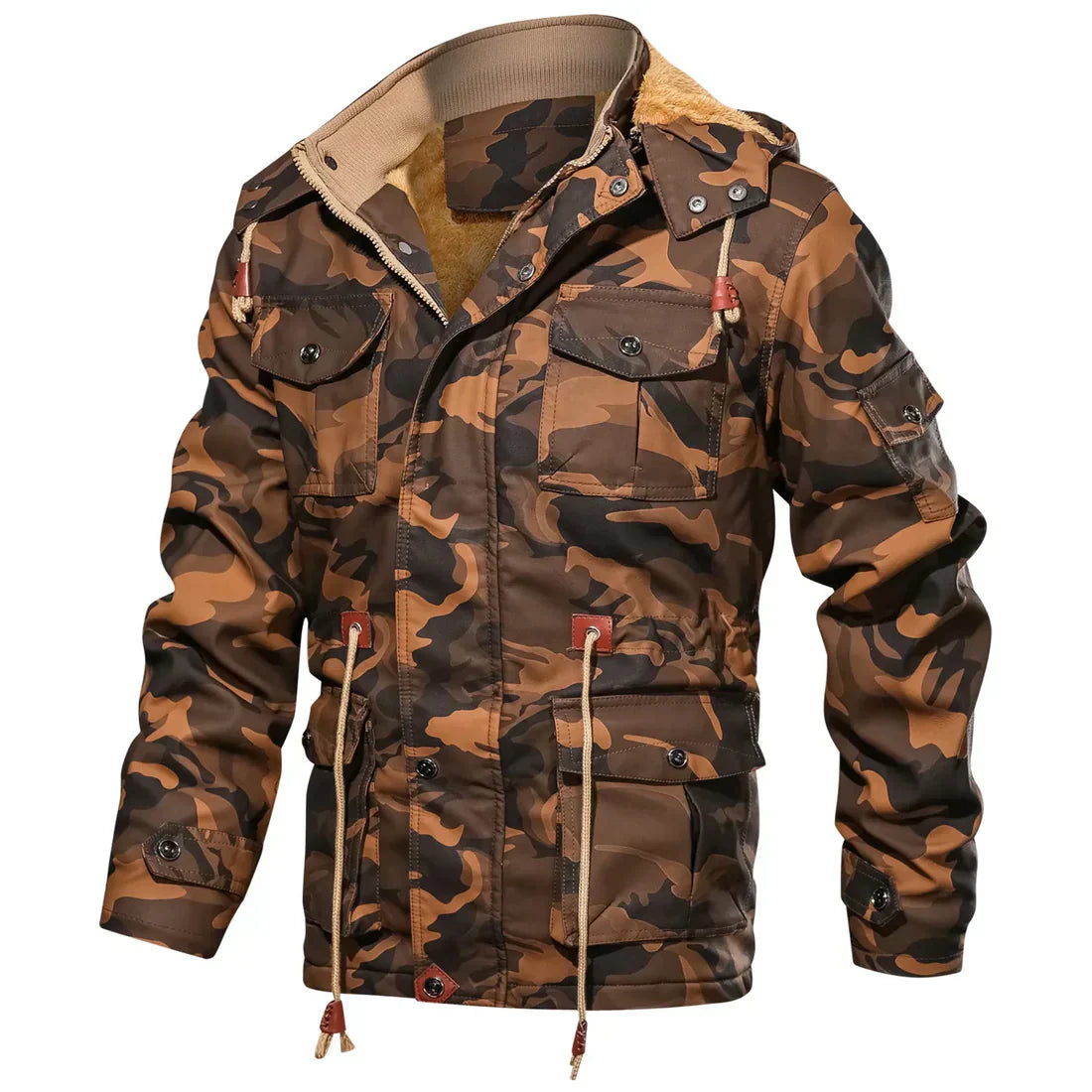 OutdoorBuddy - Varm army-vinterjakke | Perfekt til udendørs aktiviteter