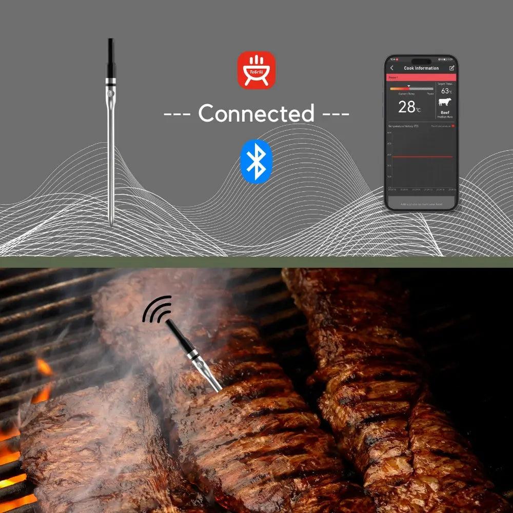 Trådløs Grilltermometer med Dobbelt Temperatursensor – Bluetooth, Rækkevidde 557 m, Præcise Temperaturmålinger-6
