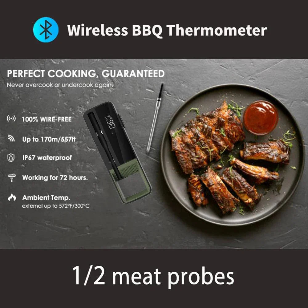 Trådløs Grilltermometer med Dobbelt Temperatursensor – Bluetooth, Rækkevidde 557 m, Præcise Temperaturmålinger-4