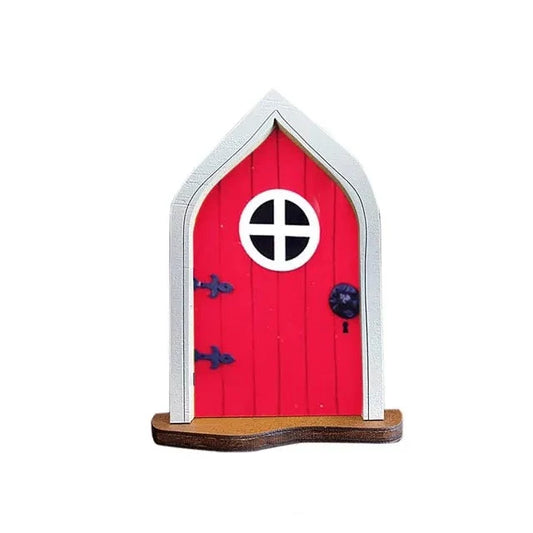 Miniature Skovgnom Dørdekoration i Træ – Håndlavet Haveindretning til Indendørs og Udendørs Brug-1