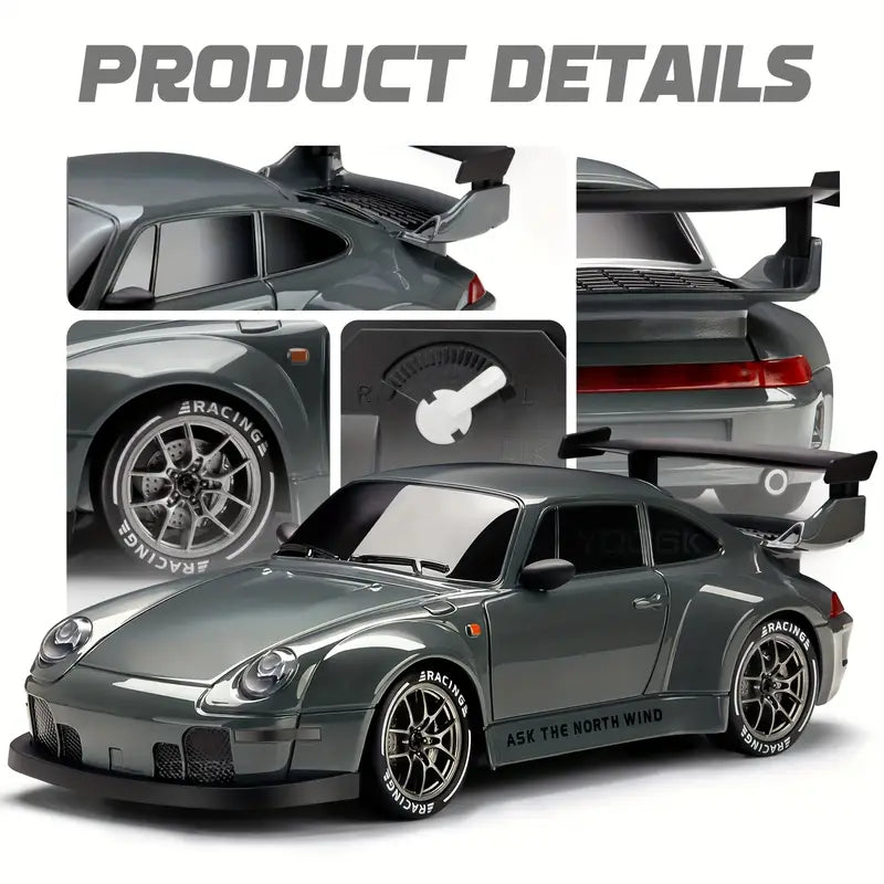 DriftMaster - 1:24 RC Drift Car - Fjernstyret 4WD-racerbil med LED-lys og genopladeligt batteri