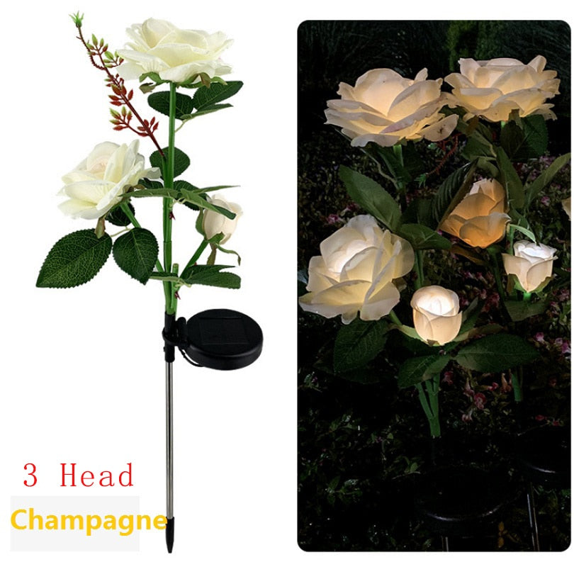LumiRose - Solar LED rosenblomst natlampe til haven
