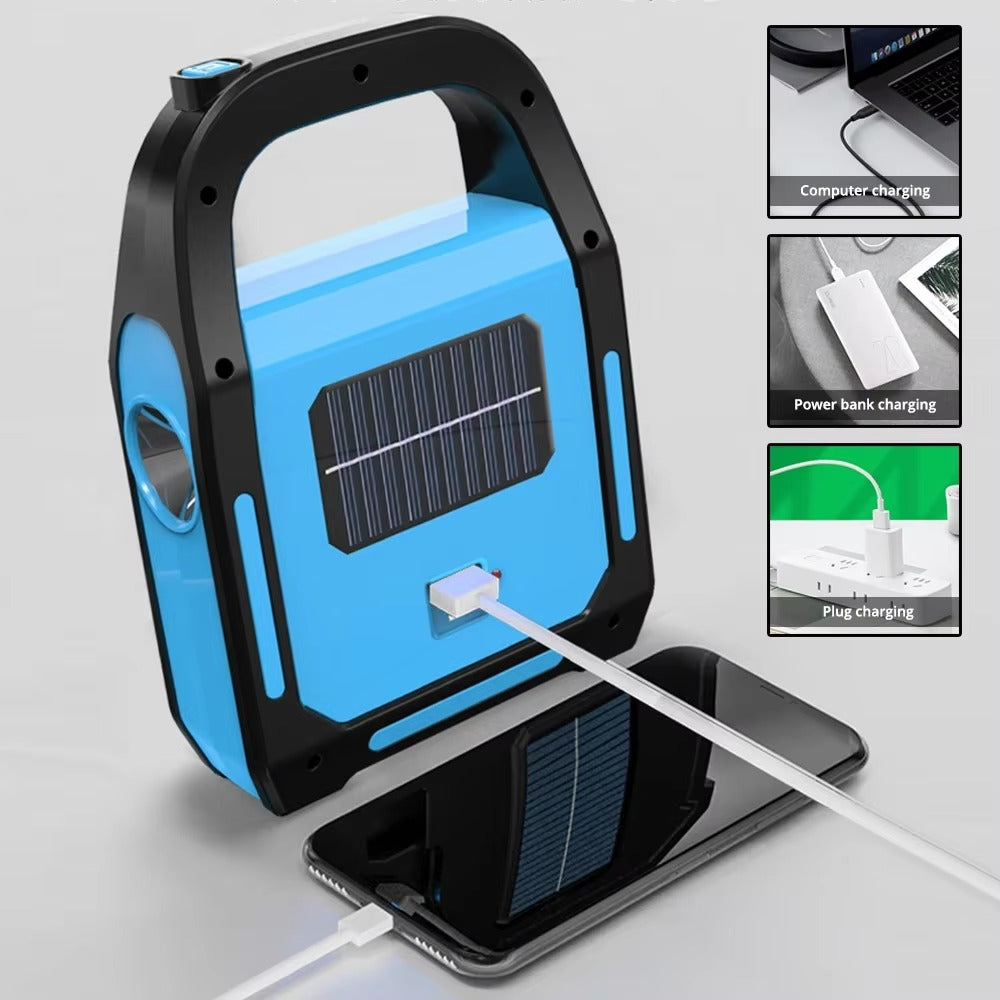 VoltLamp | Genopladelig USB-campinglygte - bærbart LED-lys og nødoplader til udendørs eventyr