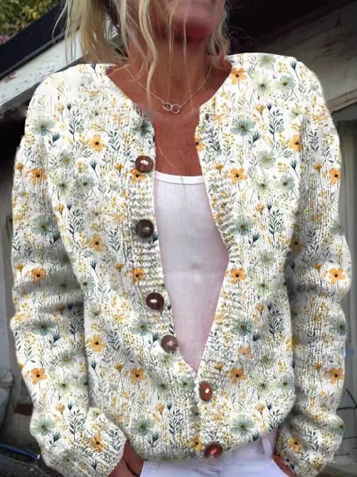 Layla - Cardigan med blomstermønster
